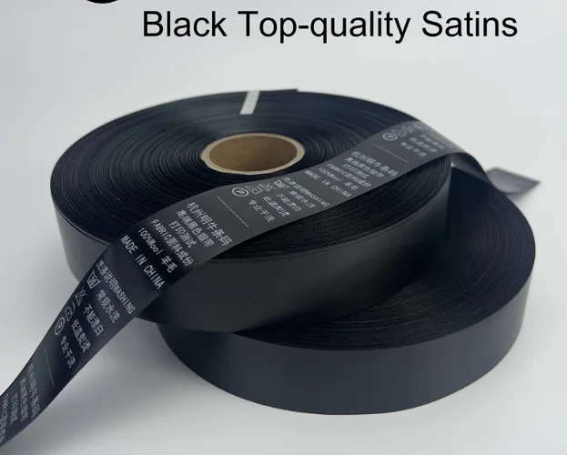 Cloth Satin Washable Ribons For Cloth Label Printing Silk Ribon X 4 rolls