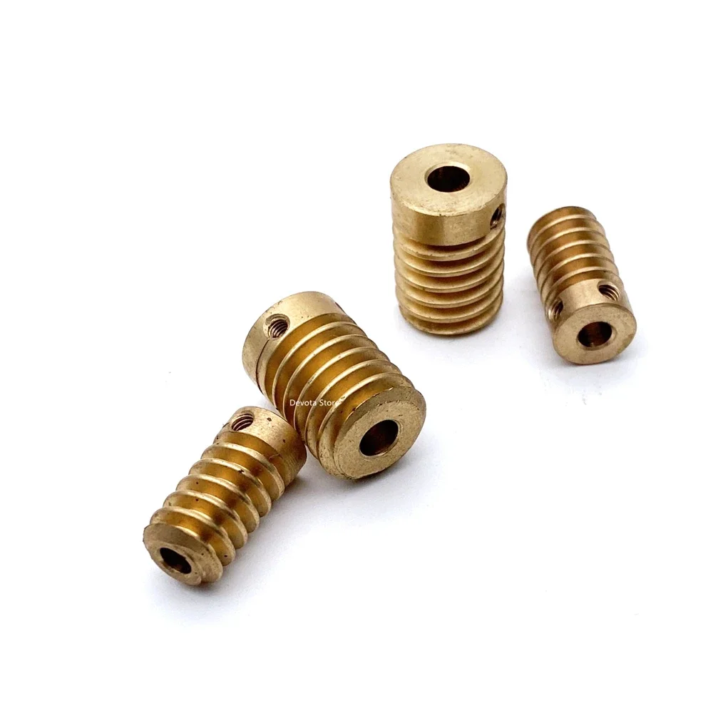 0.8M 20T Copper Worm Gear 3/4/5/6/6.35MM Hole DIY MODEL 10MM-14MM Diameter 20MM-30MM Length