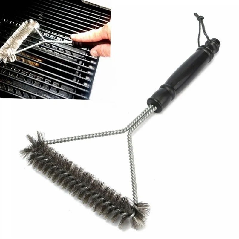 

1Pc Barbecue Grill BBQ Brush Clean Tool Accessories Stainless Steel Bristles Non-Stick Cleaning Brushes Barbecue Accessories