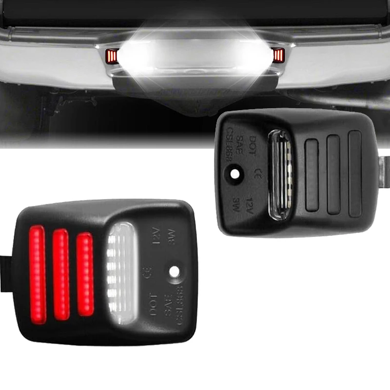 

Светодиодный автомобильный номерной знак, задний фонарь, белый и красный задний противотуманный фонарь для Toyota Tacoma 2005-2015 для Tundra 2000-2013