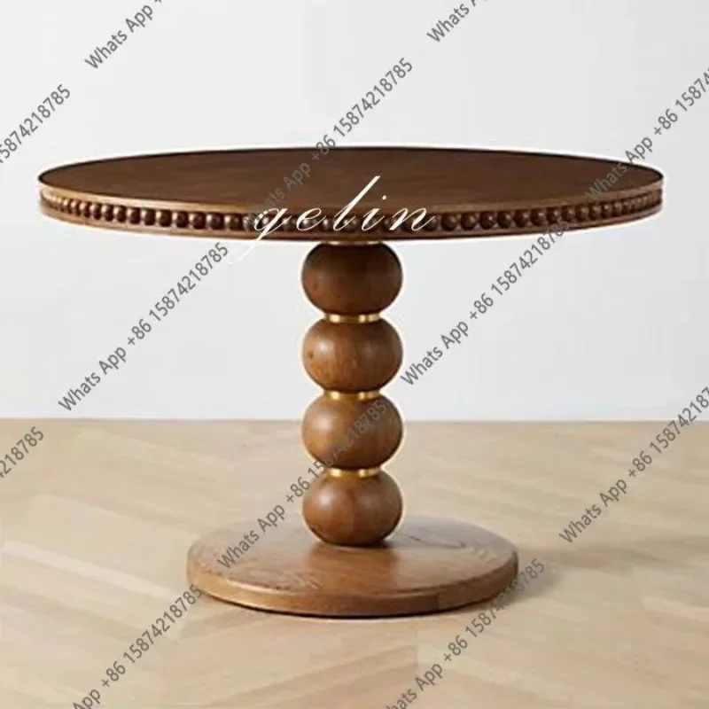 Jj American Middle Aged Solid Wood Dining Table Simple Modern Oval Home Dining Table French Vintage Negotiation Table X