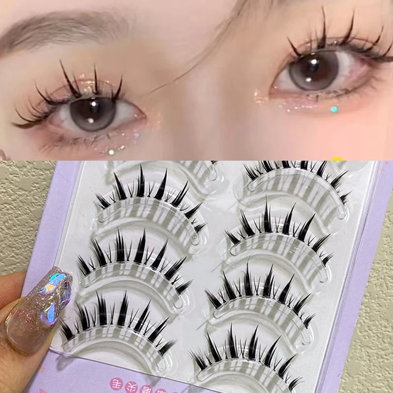 

New Hand Thick False Eyelashes Tapered Cross Messy Soft Natural Fake Eyelashes Daily Dating Makeup Tools Eyelashes Manga Lashes