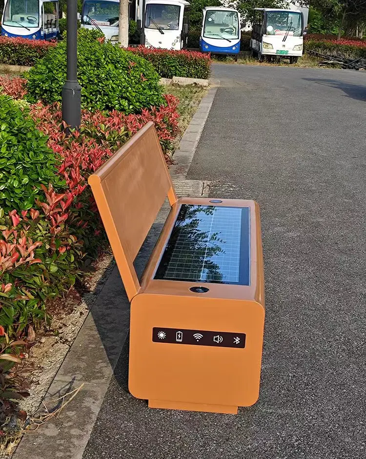 

Smart Solar Bench Outdoor for Garden Park Led Lighting Solar Powered Smart Urban Seats Bench
