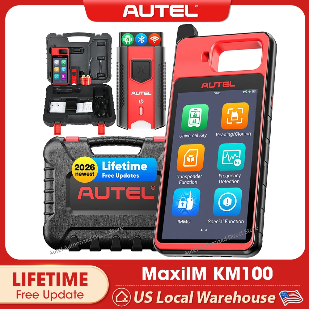 

Программатор ключей Autel MaxiIM KM100 KM100X, инструмент для программирования ключей, генерация ключей за 60 секунд, чтение и запись чипов, клонирование, определение частоты.