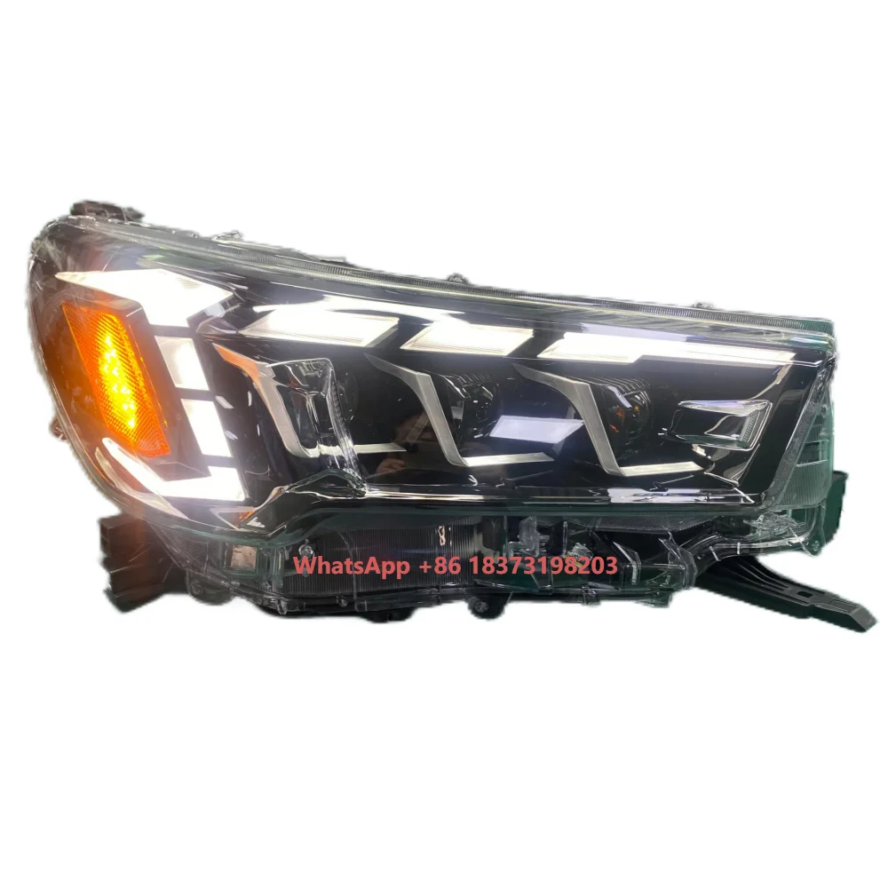 

Автомобильные фары для Toyota Hilux, фара 2021-2024, светодиодный проектор, фалобный фонарь «ангельский глаз», дневные ходовые огни, автомобильные аксессуары