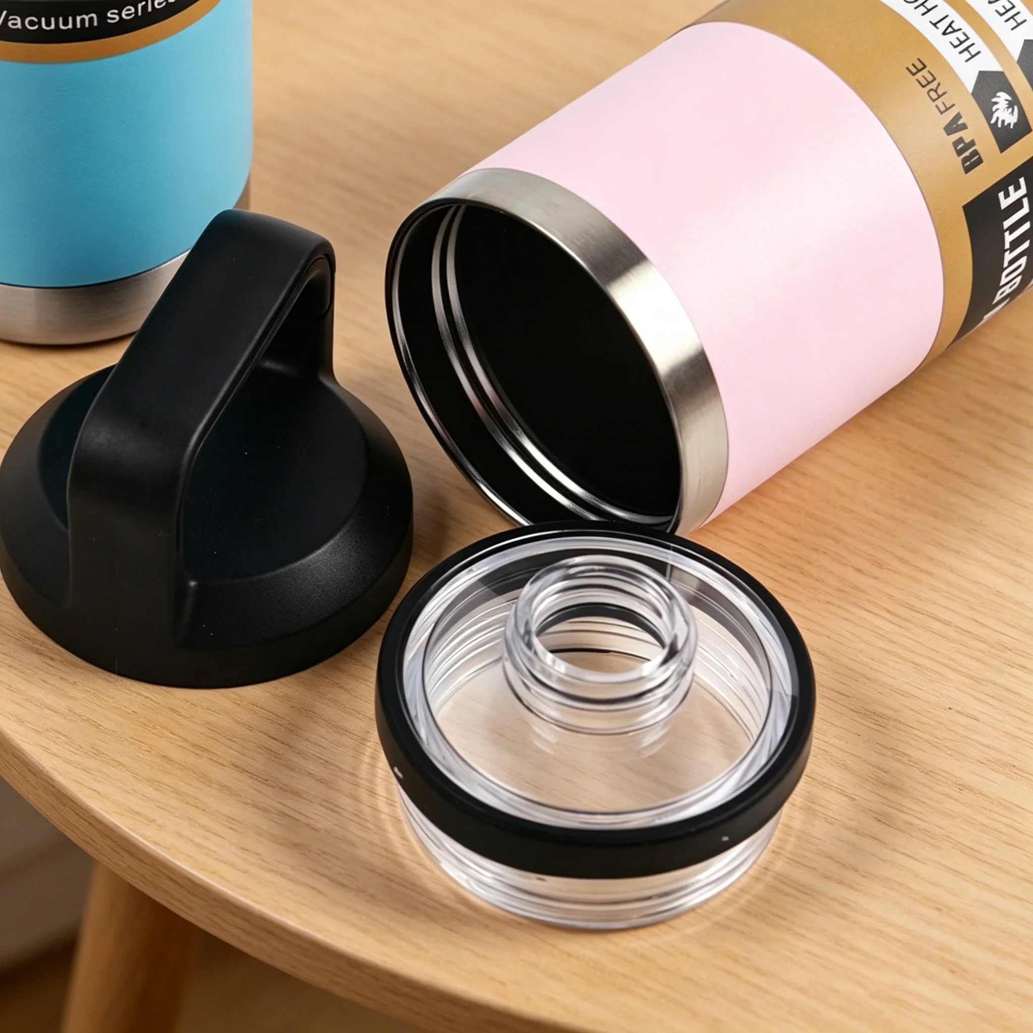 Durable Plastic Sport Cup Replacement Screw Cap - Double Layer Leakproof Design Compatible with 18/26/36/64oz Cups