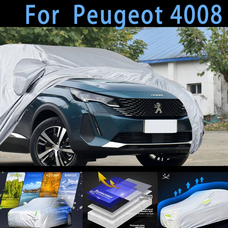 

For Peugeot 4008 Outdoor Protection Full Car Covers Snow Cover Sunshade Waterproof Dustproof Exterior Car cover protection