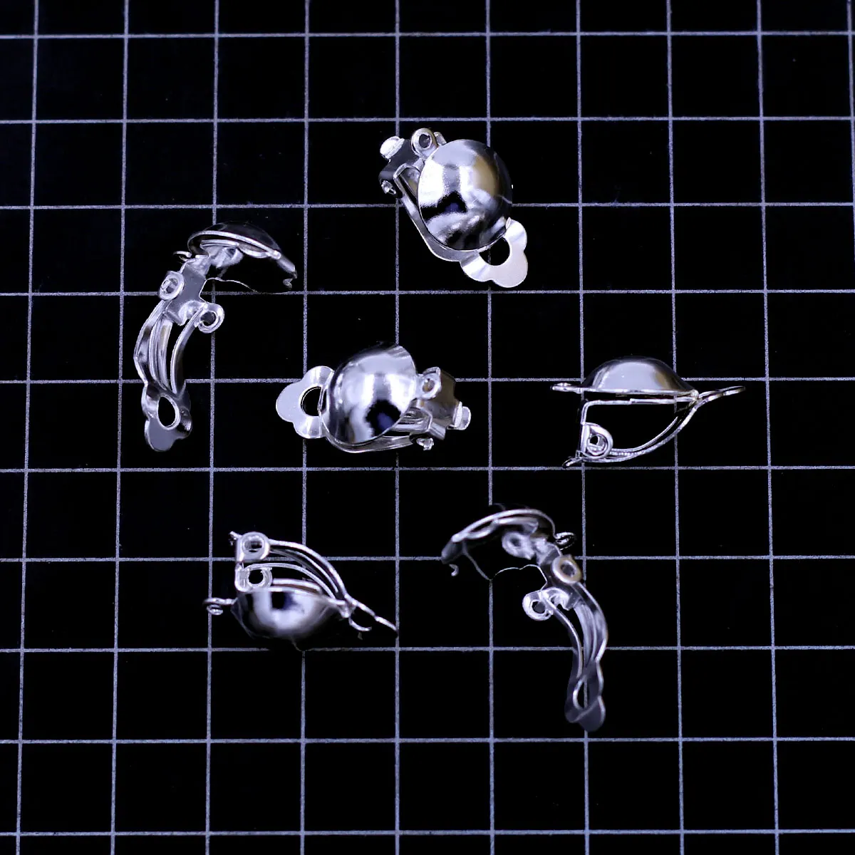 250Pcs Earring Clip Ear Copper Silver Plated Jewelry DIY Making Findings 12x14mm