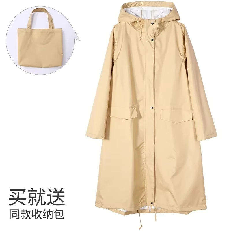 Women New Stylish Long Raincoat Waterproof Rain Jacket  with Hood