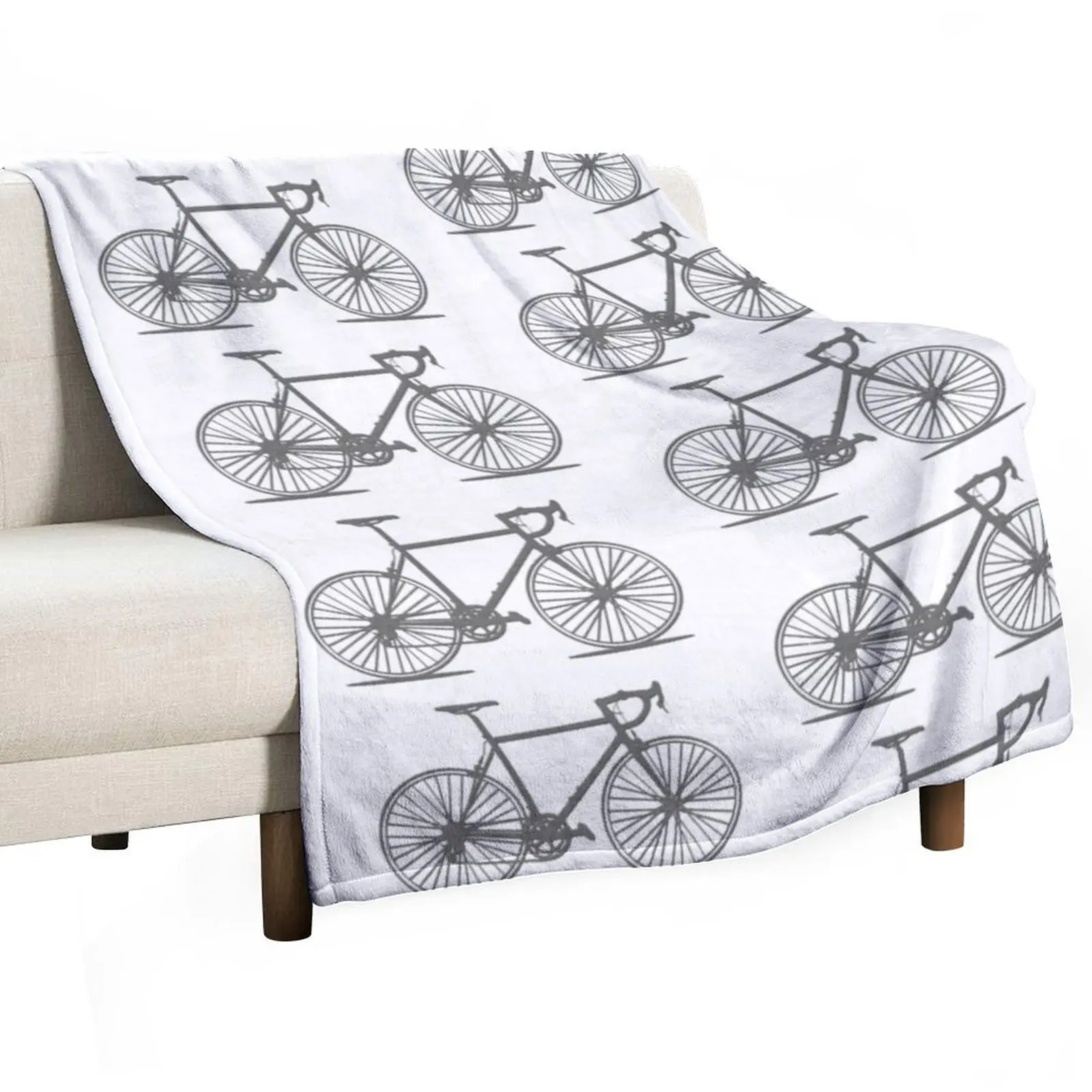 Road bike - Faded Grey Design Throw Blanket Multi-Purpose Loose Picnic Plaid on the sofa Blankets