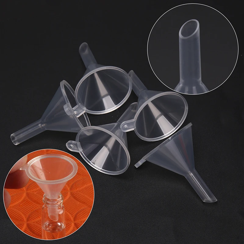 5pcs New Small Plastic For Perfume Diffuser Bottle Mini Liquid Oil Funnels Lab...