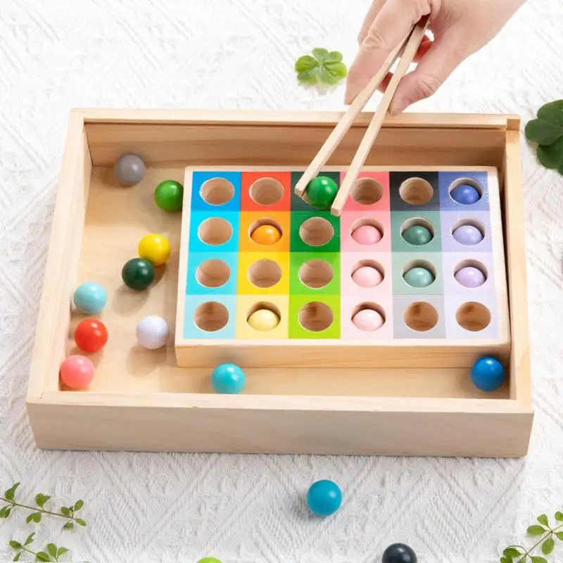 Toddler Board Games Montessori Matching And Sorting Toys Interactive Beads Game Learning & Educational Toys Color Matching Toys