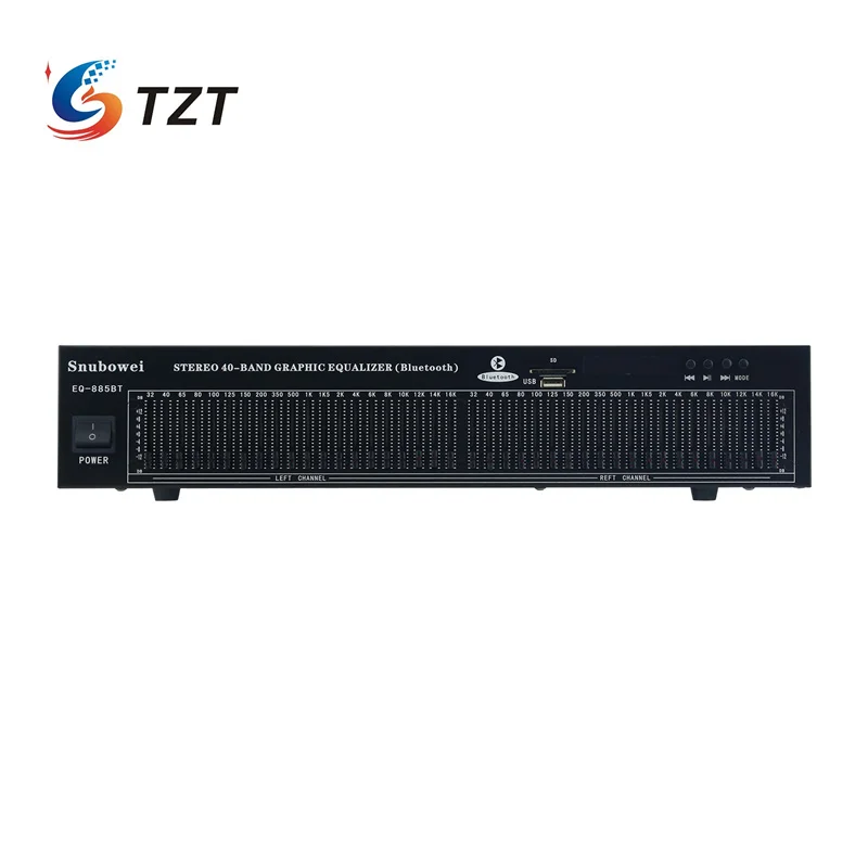 TZT 885BT 220V 40-band Stereo Graphic EQ Bluetooth Equalizer Audio Receiver Support USB Input with Remote Control