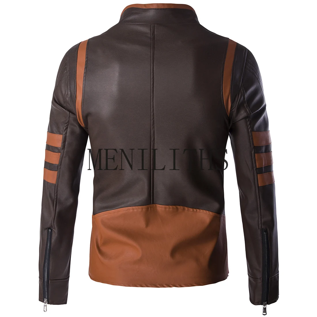 High-end Brand Men's Zipper Leather Jacket Wolverine Slim Fit Short Coat Retro Locomotive Logan Bomber PU Leather Jacket 5XL-M