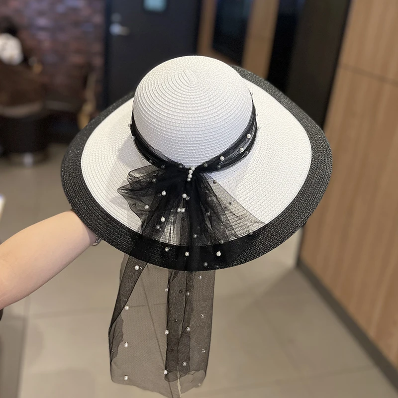 New Straw Hat Women's Summer Outing Big Brim Sun-proof Sun-proof Hat Versatile Fashion Straw Beach Sun Hat Tide