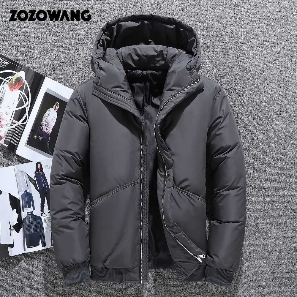 ZOZOWANG-Parka décontractée en duvet de canard blanc pour homme, manteau à capuche en plumes d\'oie, vestes optiques chaudes et imperméables, hiver