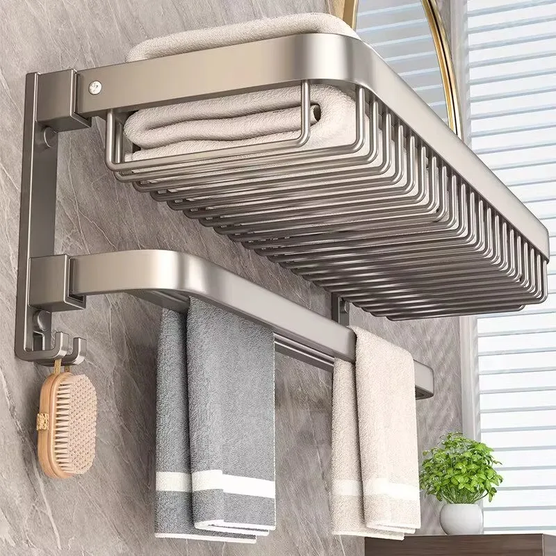 Modern design non-porous wall-mounted bathroom towel rack, space aluminum hardware pendant