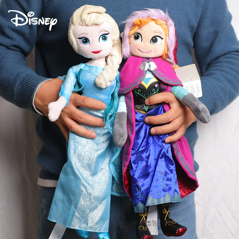 

46cm Disney Princess Plush Kids Toys Kawaii Frozen Elsa And Anna Plushies Soft Stuffed Anime Doll Cute Birthday Gifts For Girls