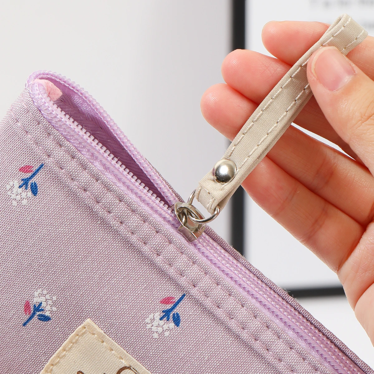 Instagram Style Canvas Makeup Bag Printed Women's Portable Student Pencil Case Travel Storage Toiletries Bag