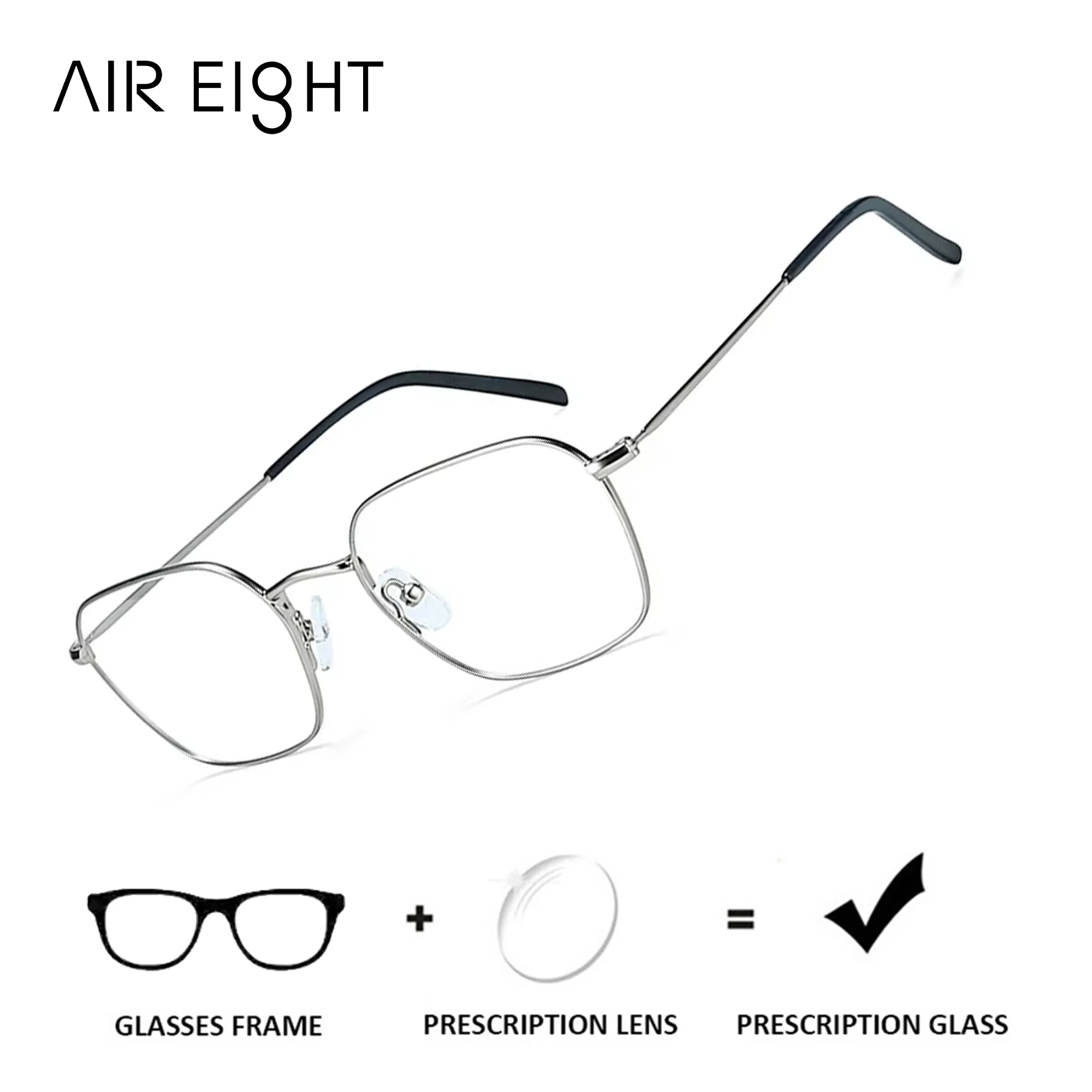 

Очки AIR EIGHT Metal Polygon для мужчин, прогрессивные мультифокальные оптические очки, фотохромные очки