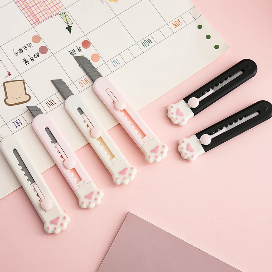 Cat Paw Shaped Mini Box Cutter Portable Express Package Opener Student Office Paper Cutting Tool