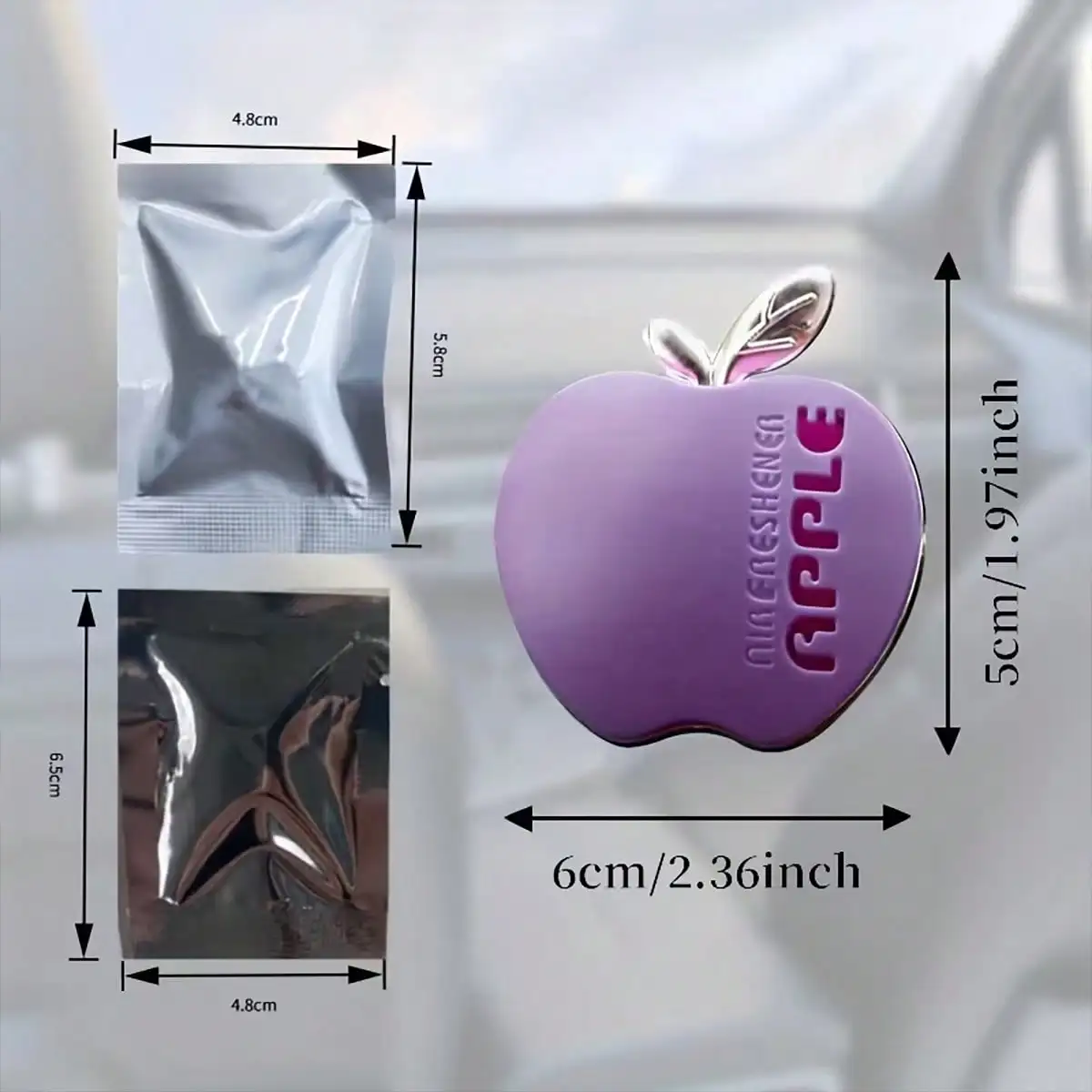 5 Fragrance Pieces + 1 Apple-Shaped Luxury Fragrance Long-Lasting Car Air Freshener - Car Air Vent Fan-Shaped Decorative Hanging Piece, Easy-To-Use Car Interior Fragrance and Fresh Scent, Car Aroma Diffuser, Car Fragrance, Landscape Design, Modern Car Accessories, Premium Fragrance, Ultrasonic Mist, Aroma Diffuser, Natural Fragrance, Long-Lasting Deodorizer, Wireless Car Fragrance for Room, Desktop, Toilet, Fragrance Gift, Travel Fragrance
