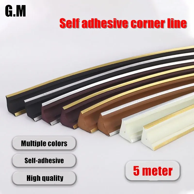 2/5M Self Adhesive PVC Corner Line Living Room Ceiling Corner Line Decorative Wall Trim Lines Strip Edgings 3D Wall Stickers