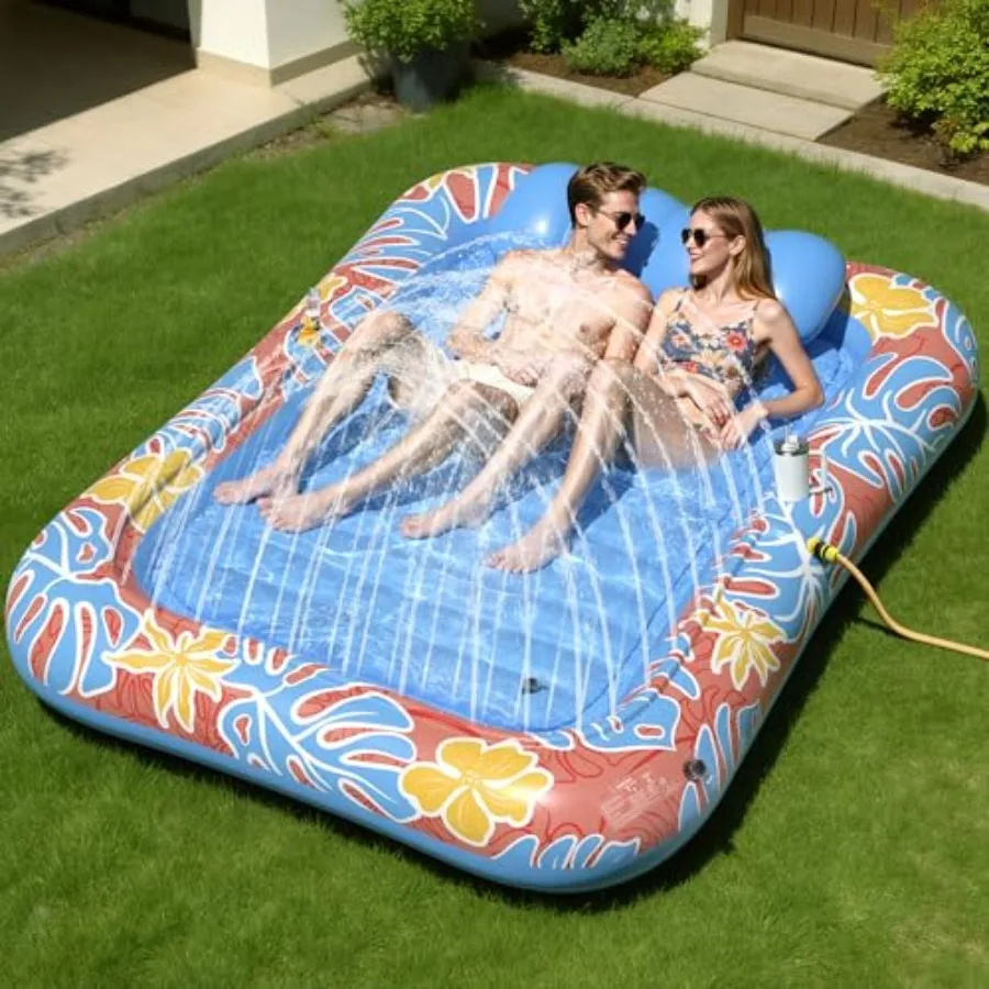 

Надувной шезлонг-бассейн для загара с распылителем, XXL, большой, для взрослых, сверхпрочный, 83 x 63, для загара и отдыха на воде
