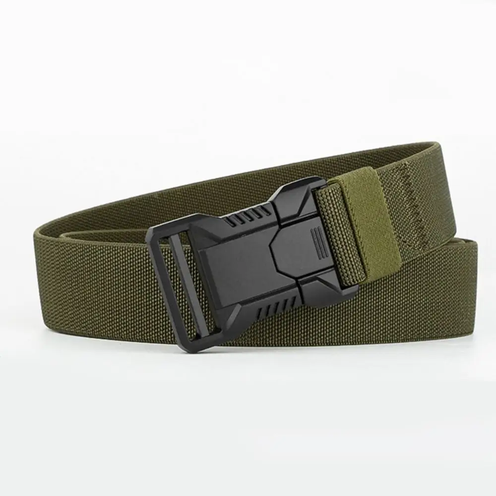 Cinto de náilon masculino com fivela de liga casual ajustável elástico jeans cintura estilo coreano simples cinto de lona esportes