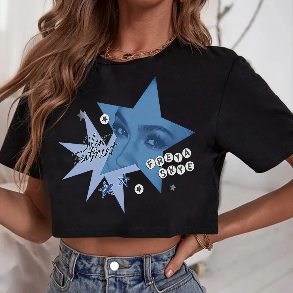 

Freya-Skye Stars Align Tour 2026, женская рубашка с круглым вырезом и короткими рукавами, укороченные топы, футболка