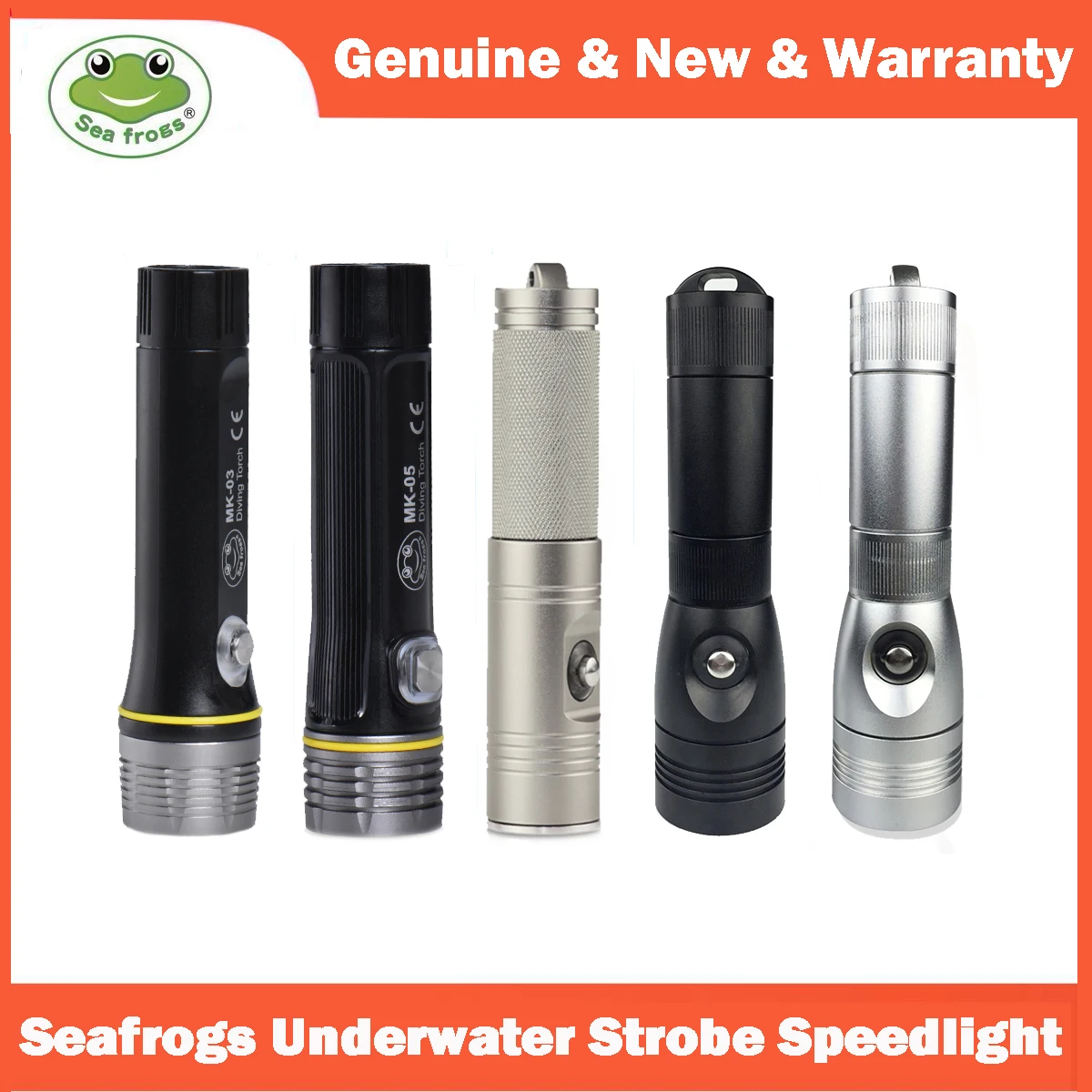 Seafrogs MK-03 MK-05 MK-07 MK-12 Diving Flashlight Underwater Strobe Speedlight 100m Waterproof LED Photography Flash Light