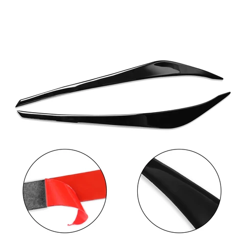 Imagen 2 del producto Faros delanteros de coche para Hyundai Elantra 2016, 2017, 2018, cejas, párpados, pestañas, Piano, negro, pegatina brillante, accesorios interiores de coche