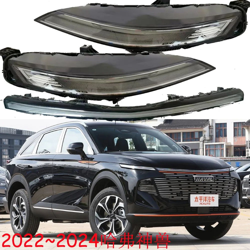 1pcs car accessories bupmer head light HAVAL XY headlight daytime light Greatwall LED 2022~2024y fog Hover XY headlamp