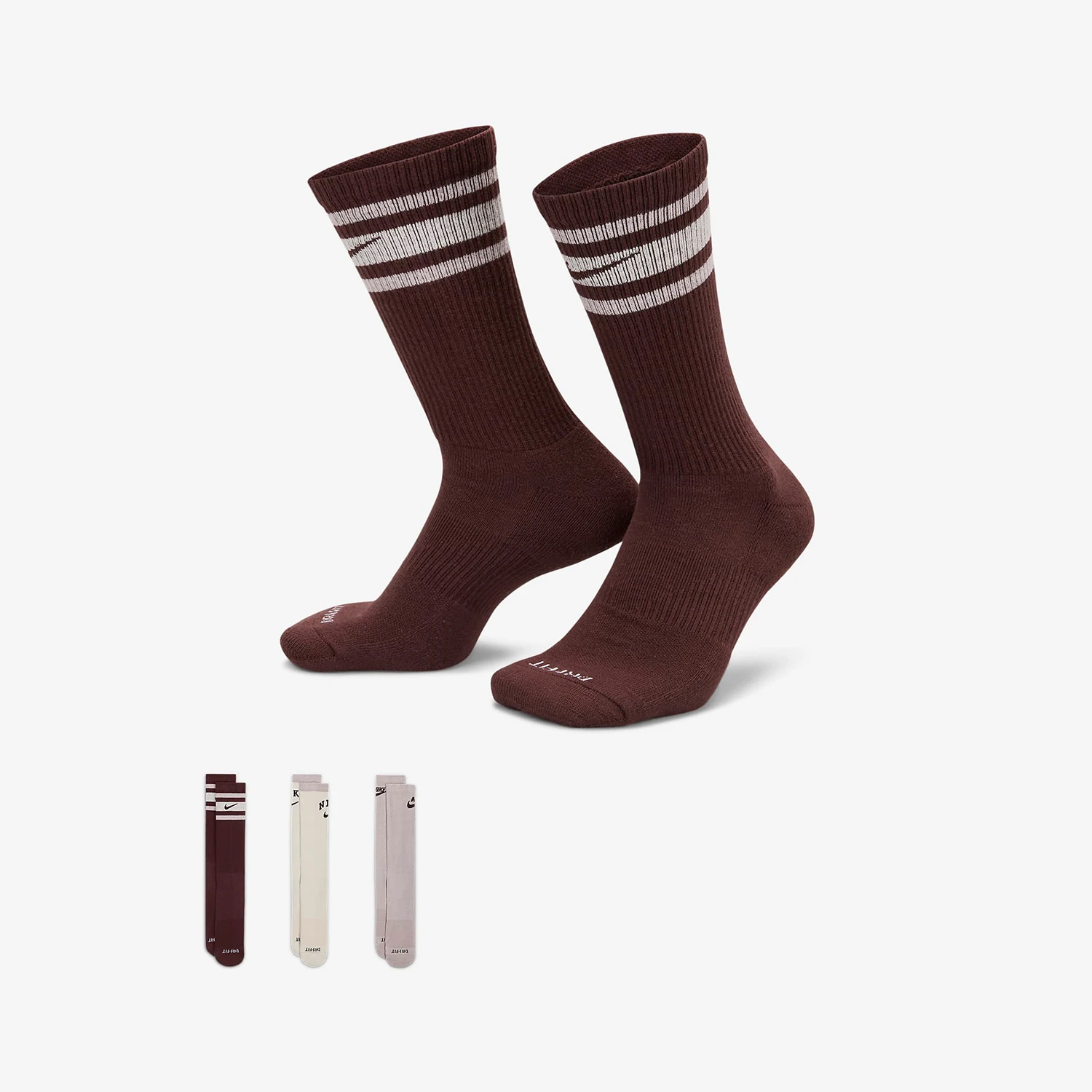 

Nike Genuine Everyday Plus Unisex Mid-Calf Sport Socks 3-Pack DX7665-911