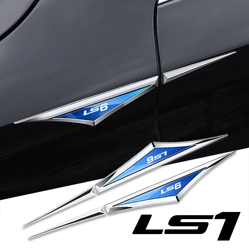 2PCS Car Universal Fender Blade Side Emblem Metal Decorative Stickers tylish Cool Damage 2005 for LS1 LS2 LS3 LS4 LS6 LS7 LSX