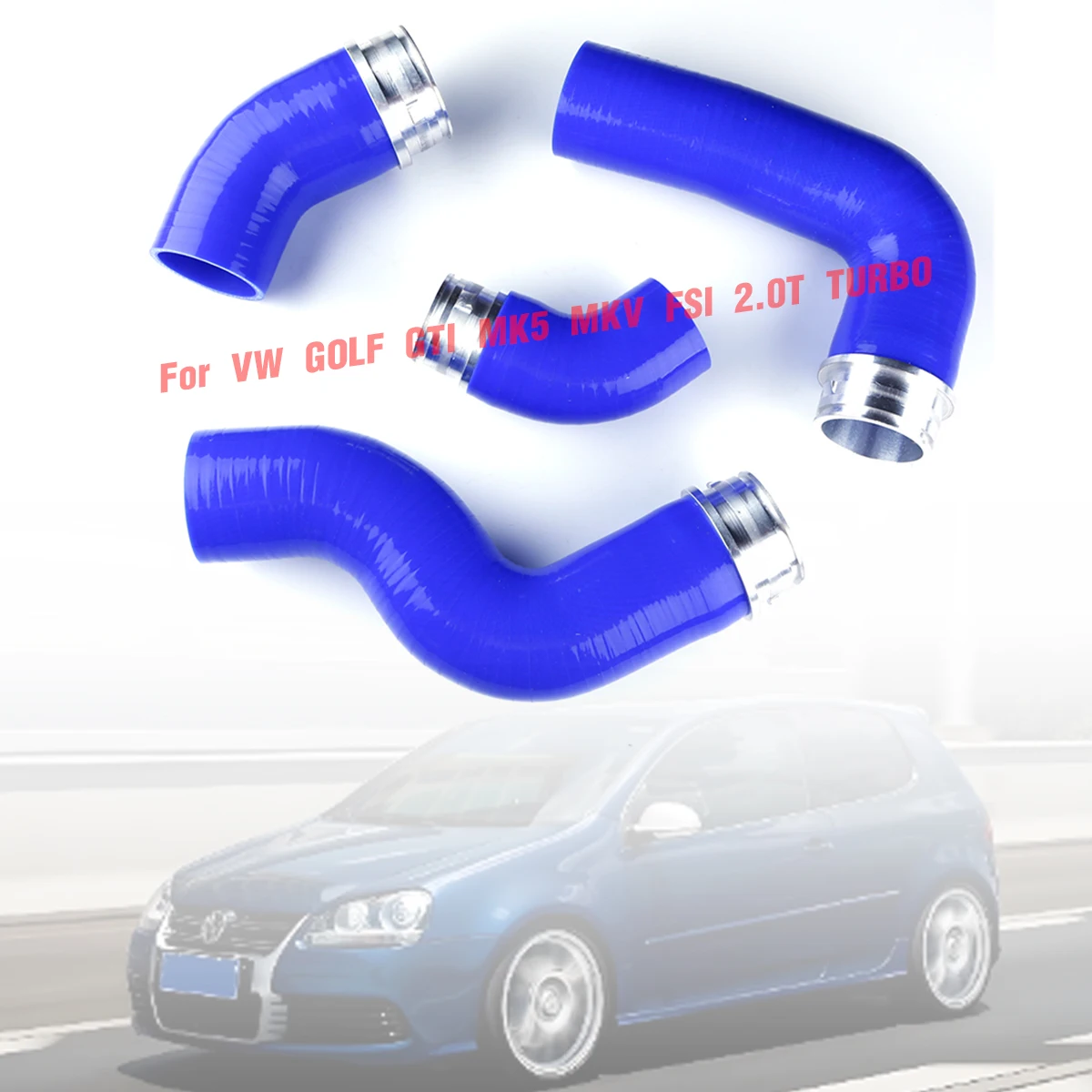 4Ply Intercooler Hoses For Volkswagen VW Golf 5 MK5 GTI MKV FSI 2.0T Turbo Boost Silicone Tubes Pipes Kit Piping