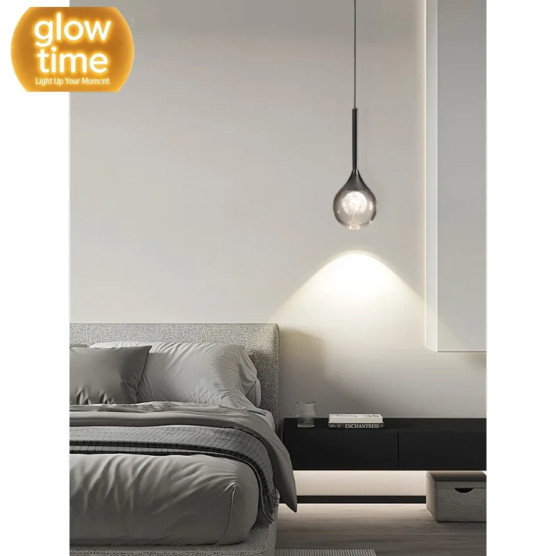 Bedroom bedside small chandelier modern simplicity advanced creative art moon small chandelier can lift entrance chandelier