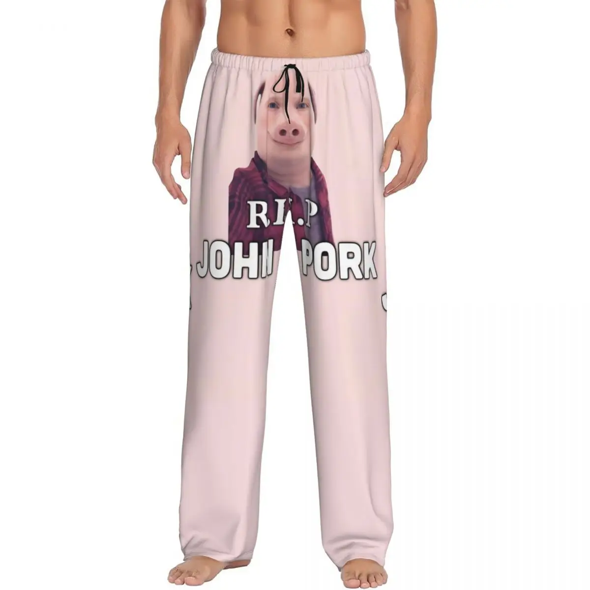 

Custom Printed John Pork Is Calling Pajama Pants Men Funny Pig Sleep Sleepwear Bottoms with Pockets
