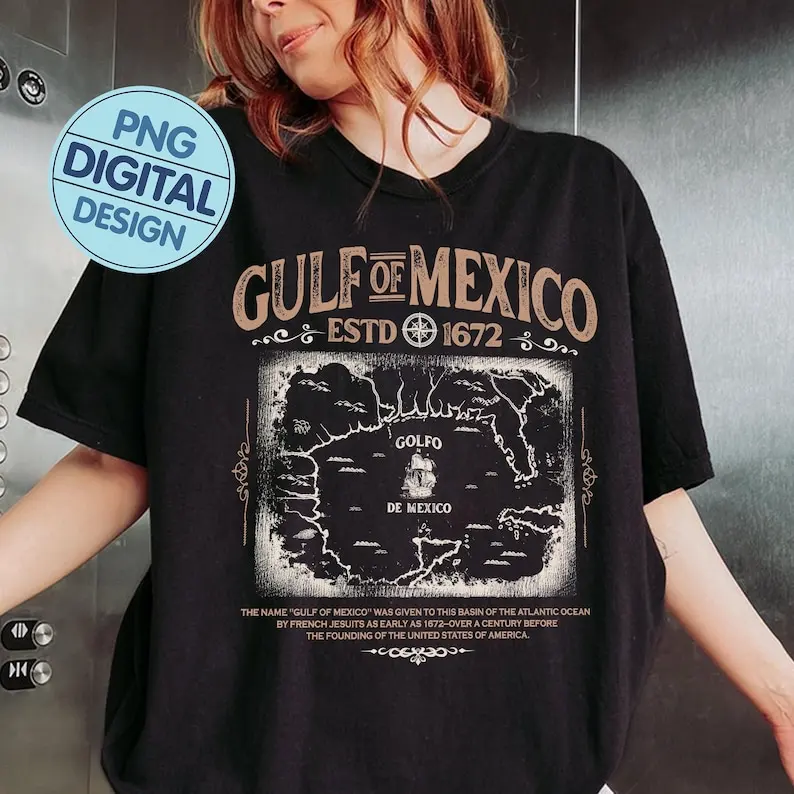 Camiseta Golfo De México, camiseta de la costa del Golfo, camiseta gráfica de vacaciones de arte de México, regalo para amantes del México, playa de Texas Florida