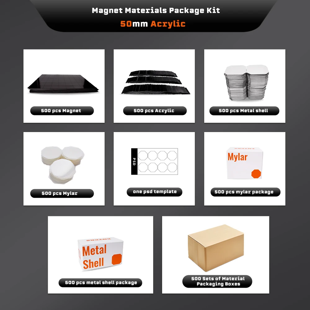 500sets 50*50mm Size Materials for Fridge Magnet Making Machine DIY Craft Used for Fridge Magnet