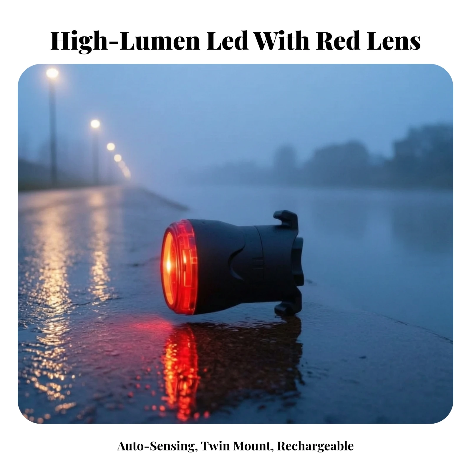 Bike Tail Light with Mounting Bracket Rechargeable Bike Rear Light Taillight Bright Sleek for Cyclists, Night Riding