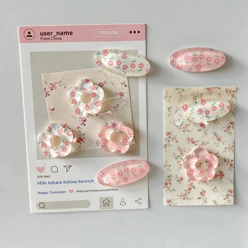 8Pcs Fridge Magnets with Korean Ins Floral Magnetic Decoration Refrigerator with Iron Cabinet Perforated Board Storage Photo