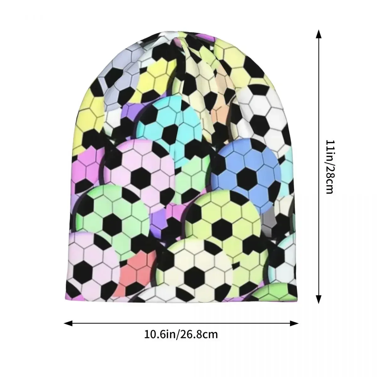 Cool Football Soccer Balls Colorful Pattern Warm Knitted Cap Fashion Bonnet Hat Autumn Winter Outdoor Beanies Hats for Unisex