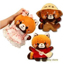 30cm cute raccoon into red brown red panda cosplay dress up plush toy Plush animal Soft pillow birthday gift for children