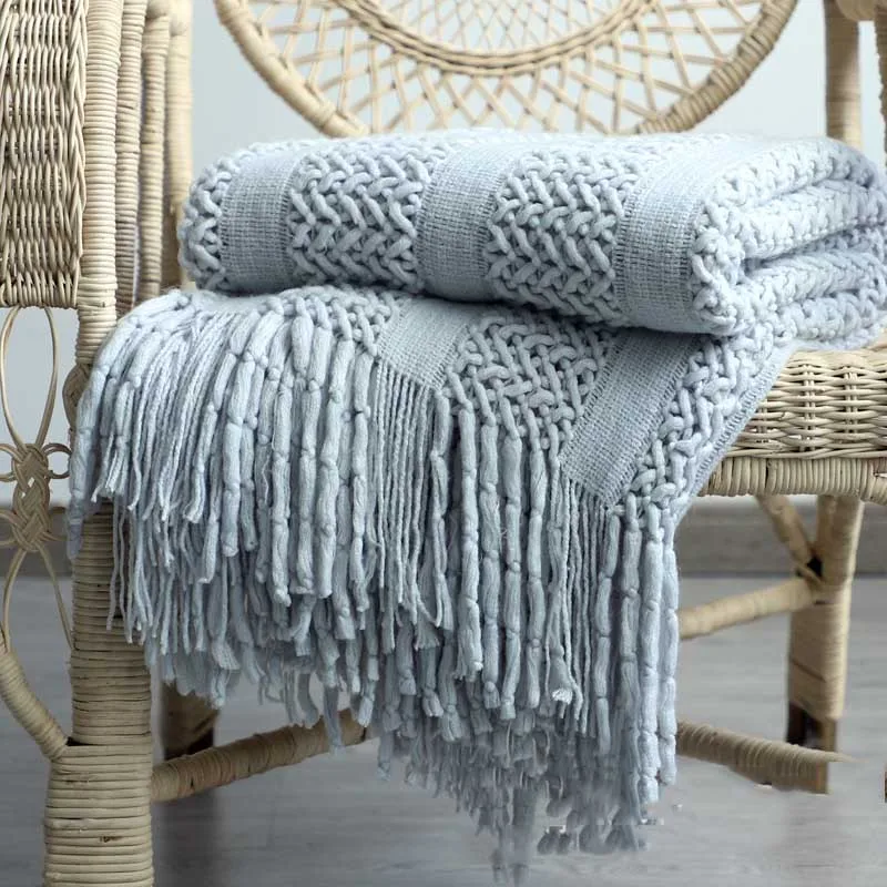 Nordic Knitted Blanket Plaid on the Bed Sofa Throw Thread Blankets for Bed Travel TV Nap Blankets Soft Towel Bed Plaid Tapestry