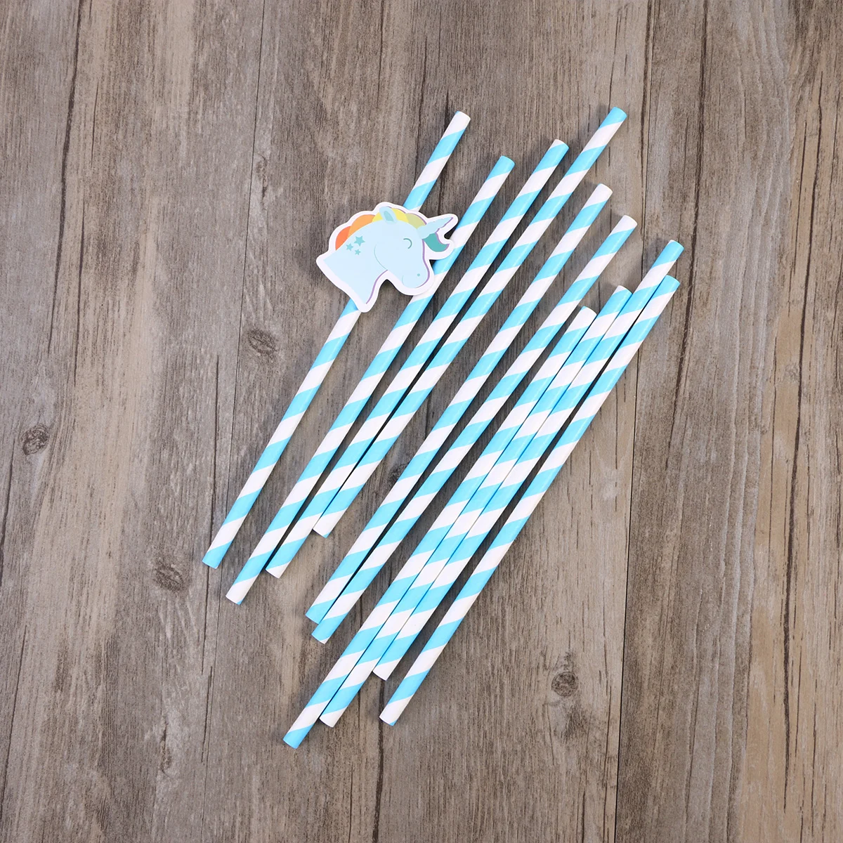 

10Pcs Unicorn Paper Drinking Straws Flexible Extra Long Bendable Decorative for Birthday Christmas New Year