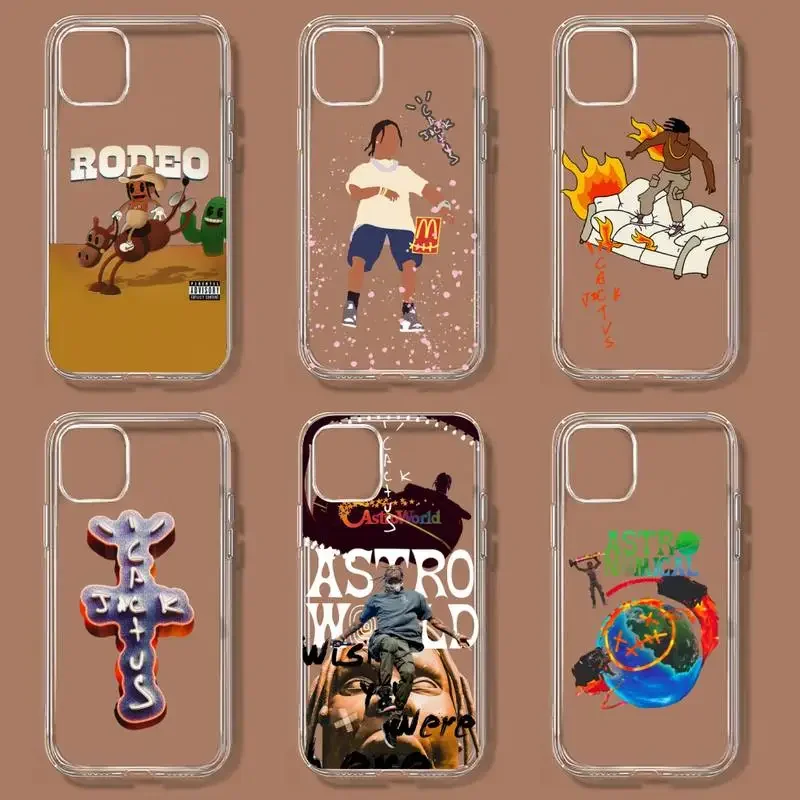 Cactus Jack Travis Scott Phone Case For iPhone 11 12 Mini 13 14 15 Pro XS Max X 8 7 6s Plus 5 SE XR Transparent Shell