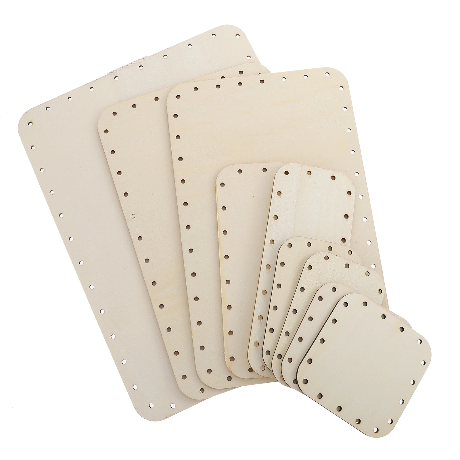 

9 Pcs Wall Hanging Decors Wooden Chips With Holes Natural Boards Craft Materials Smooth Surface DIY Projects Wooden Cutouts