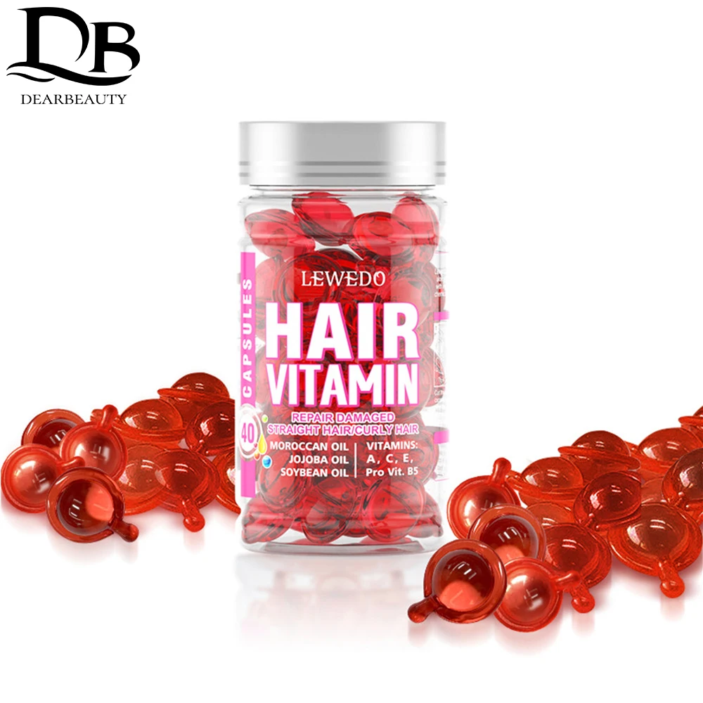 Vitamin Hair Care Essential Oil Capsules 40 Pcs Nutrition Repair Perm Dye Damaged Deeply Nourish Repair Anti Loss Protein Smooth