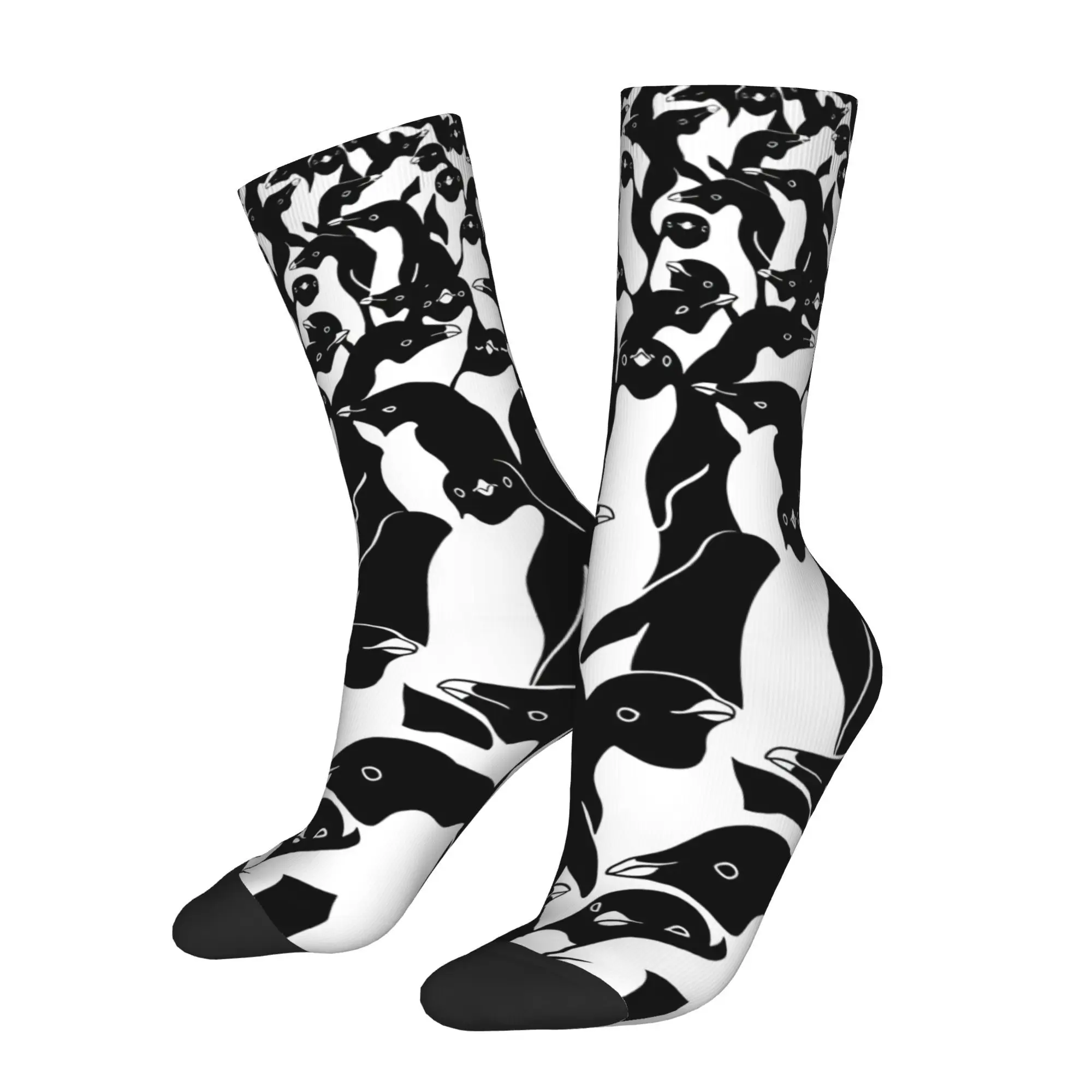 

Cute Penguin Ice Men Cycling Socks All Season Breathable Athletic Crew Socks for Spring Summer Fall Winter